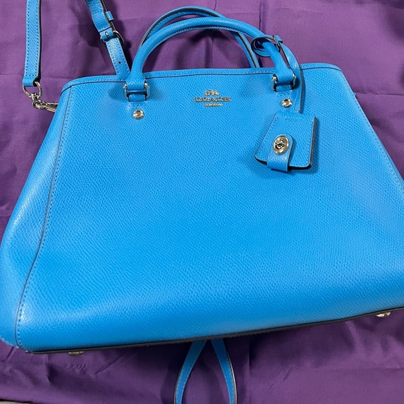 Coach Christie Carryall  Satchel Blue Leather! Perfect condition! - Picture 2 of 7